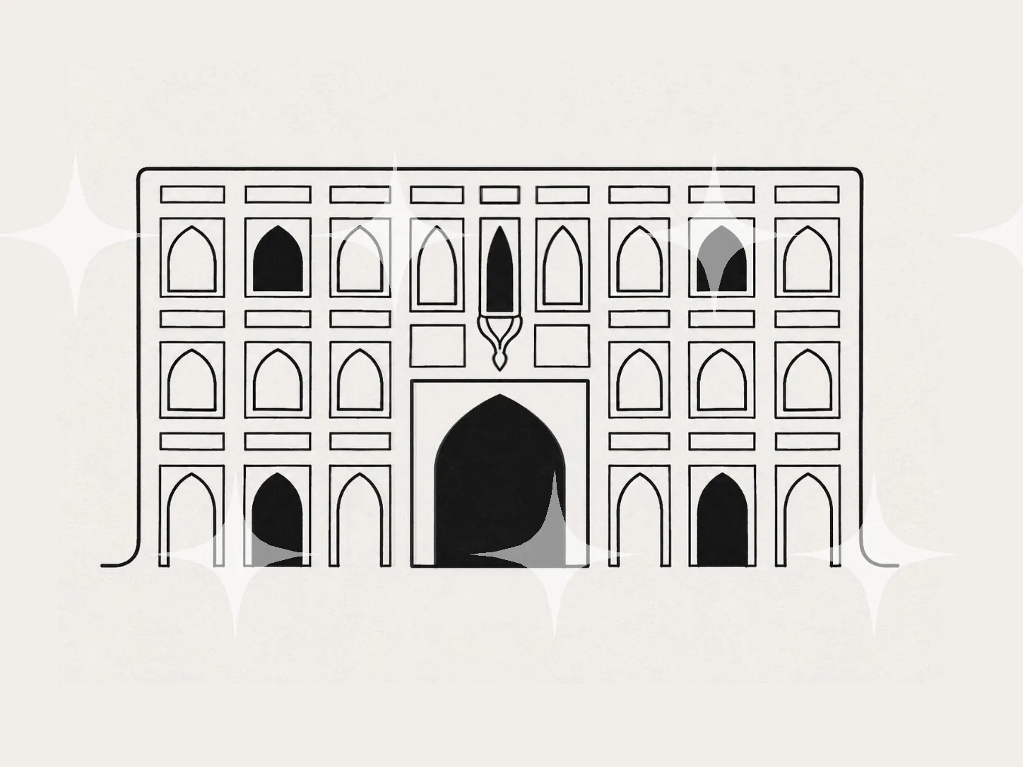 Arched Facade Line Drawing — photo 1