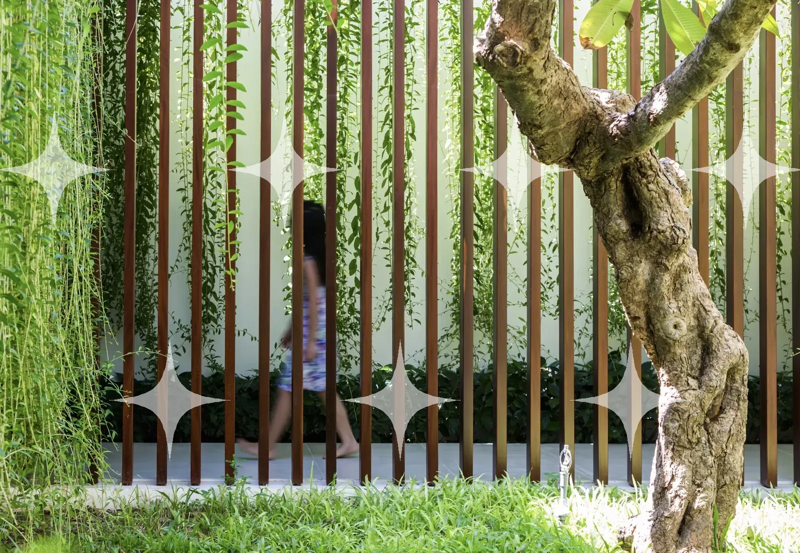 Figure Behind a Slatted Screen — photo 1