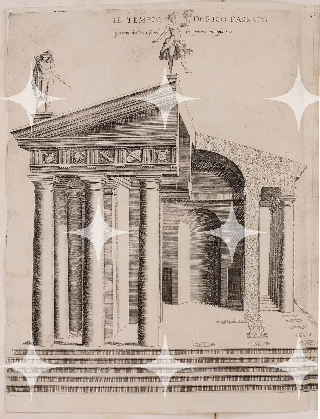 Doric Temple, Cutaway Engraving — photo 1