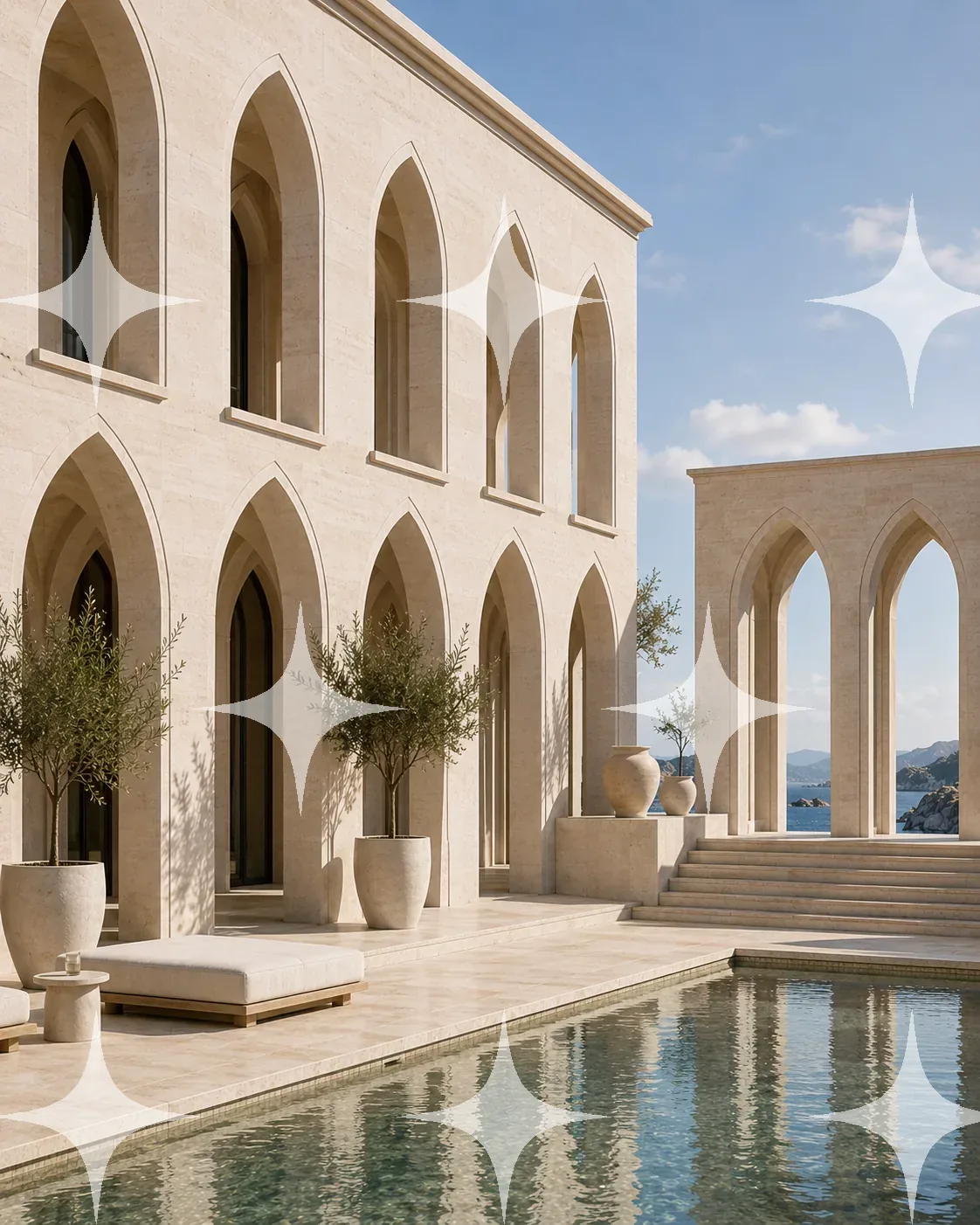 Pointed Arcades Above a Pool — photo 1