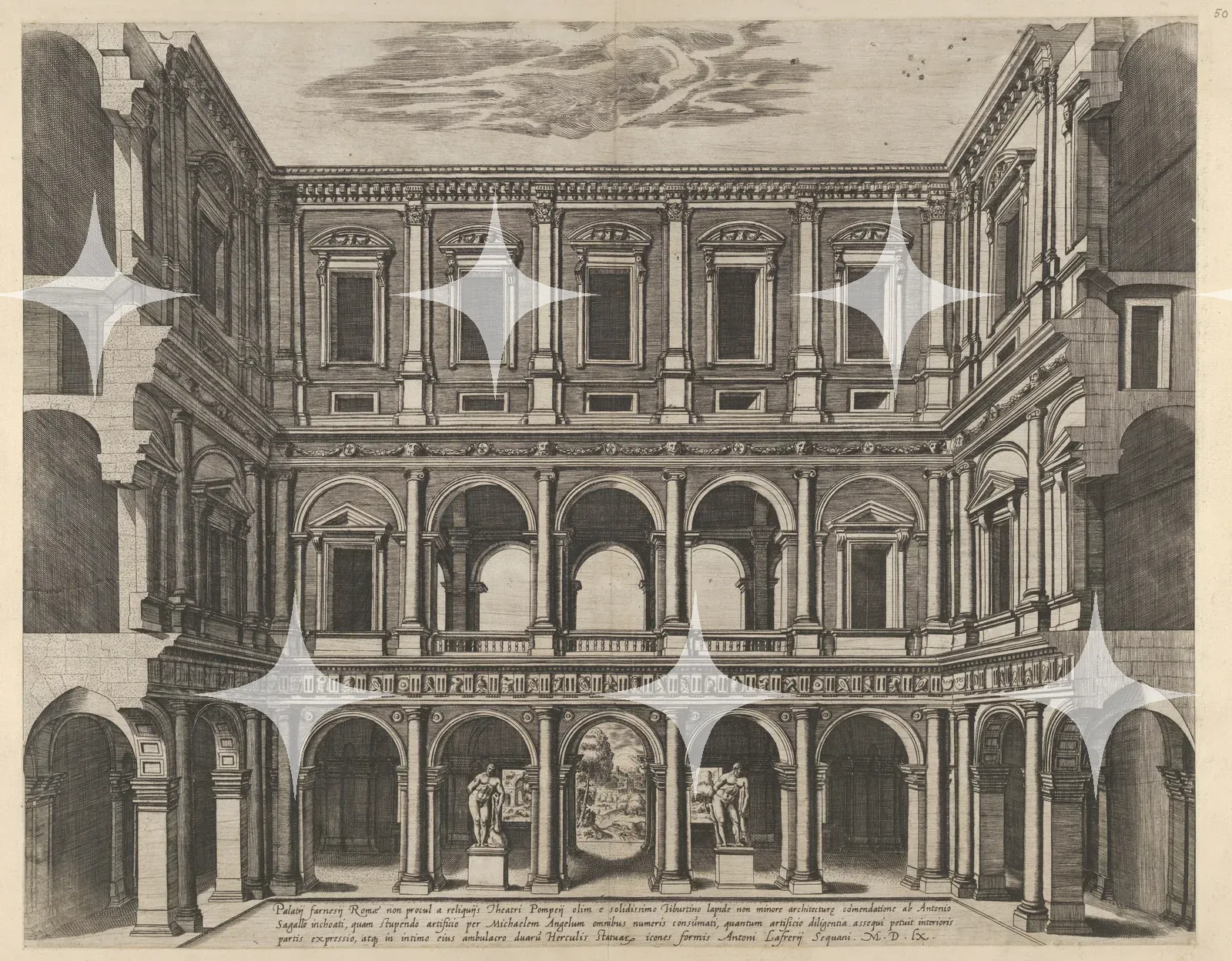 Renaissance Courtyard, Engraving — photo 1