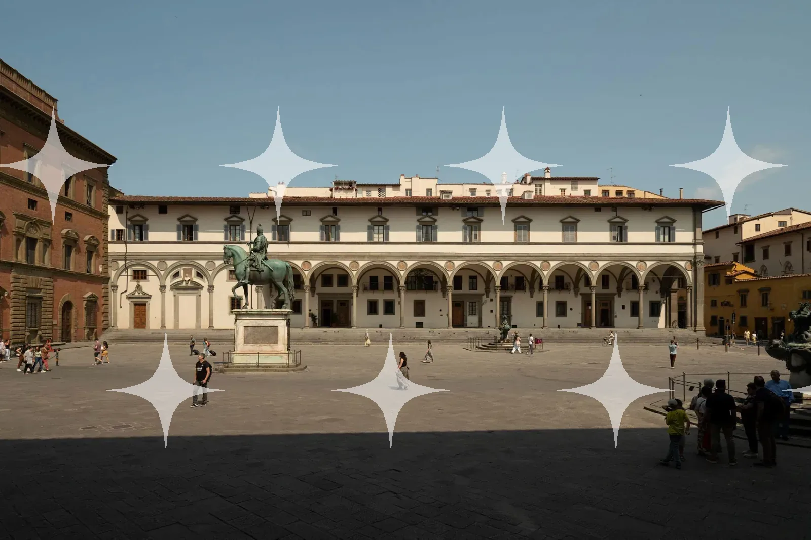 Arcaded Piazza with Equestrian Statue — photo 1