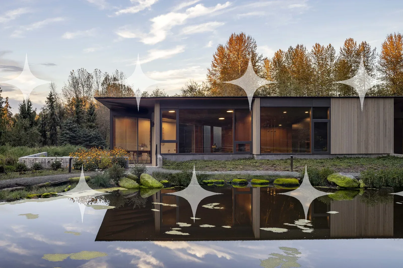Lily Pond Before a Glazed House — photo 1