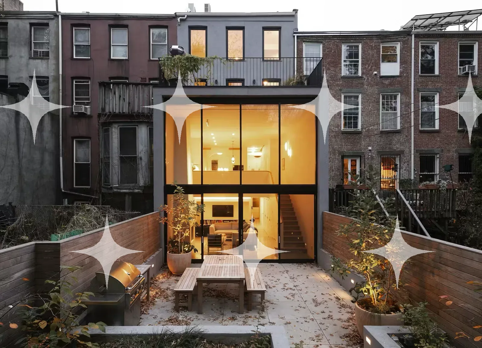 Glass Extension, Row House at Night — photo 1