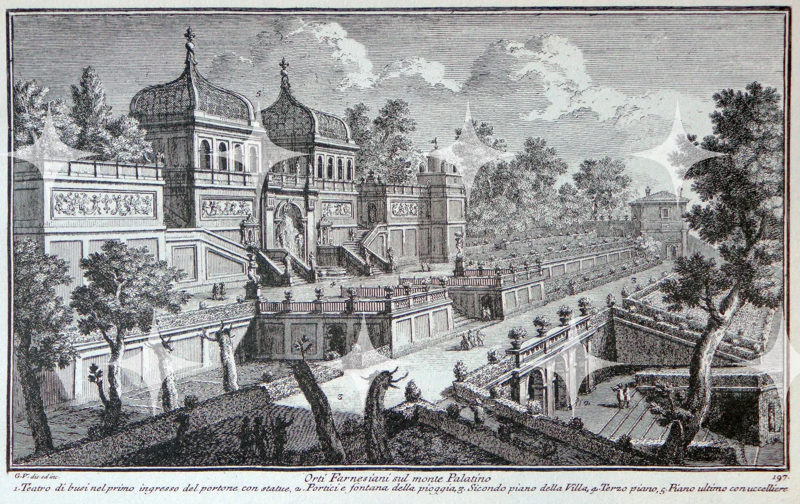 Palatine Gardens Engraving — photo 1