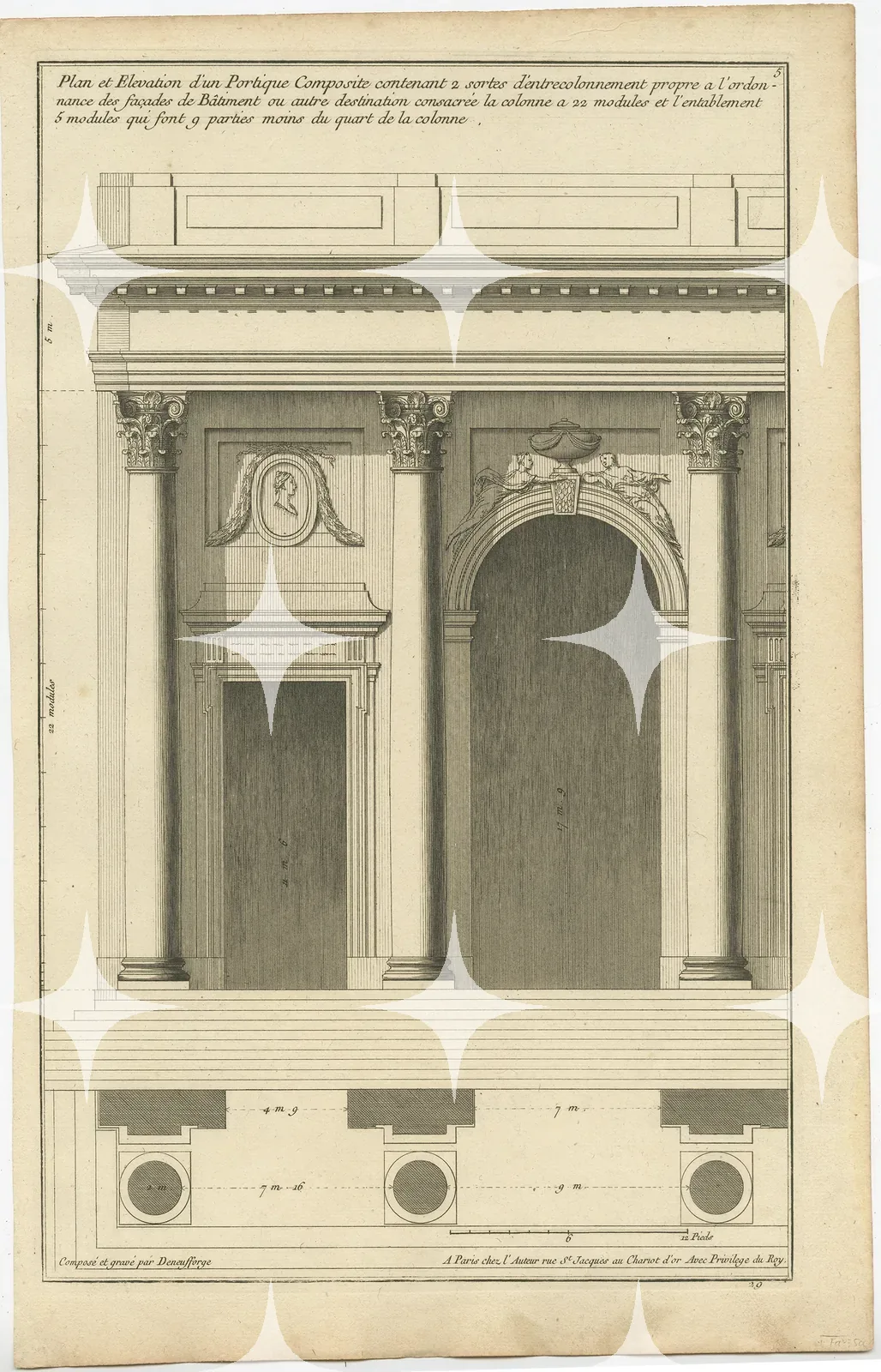 Composite Portico, Antique Architectural Plate — photo 1