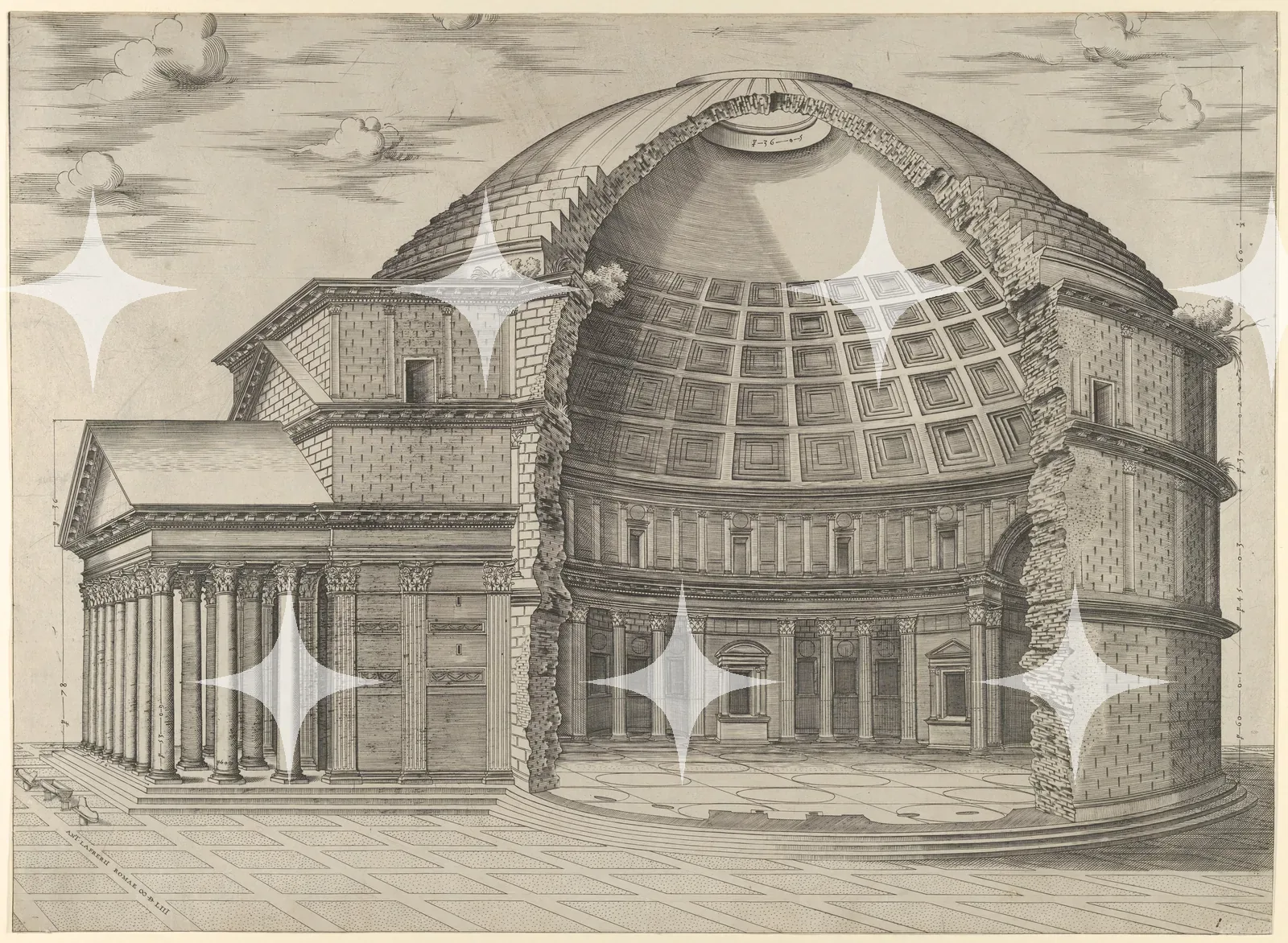 Pantheon Cutaway Engraving — photo 1