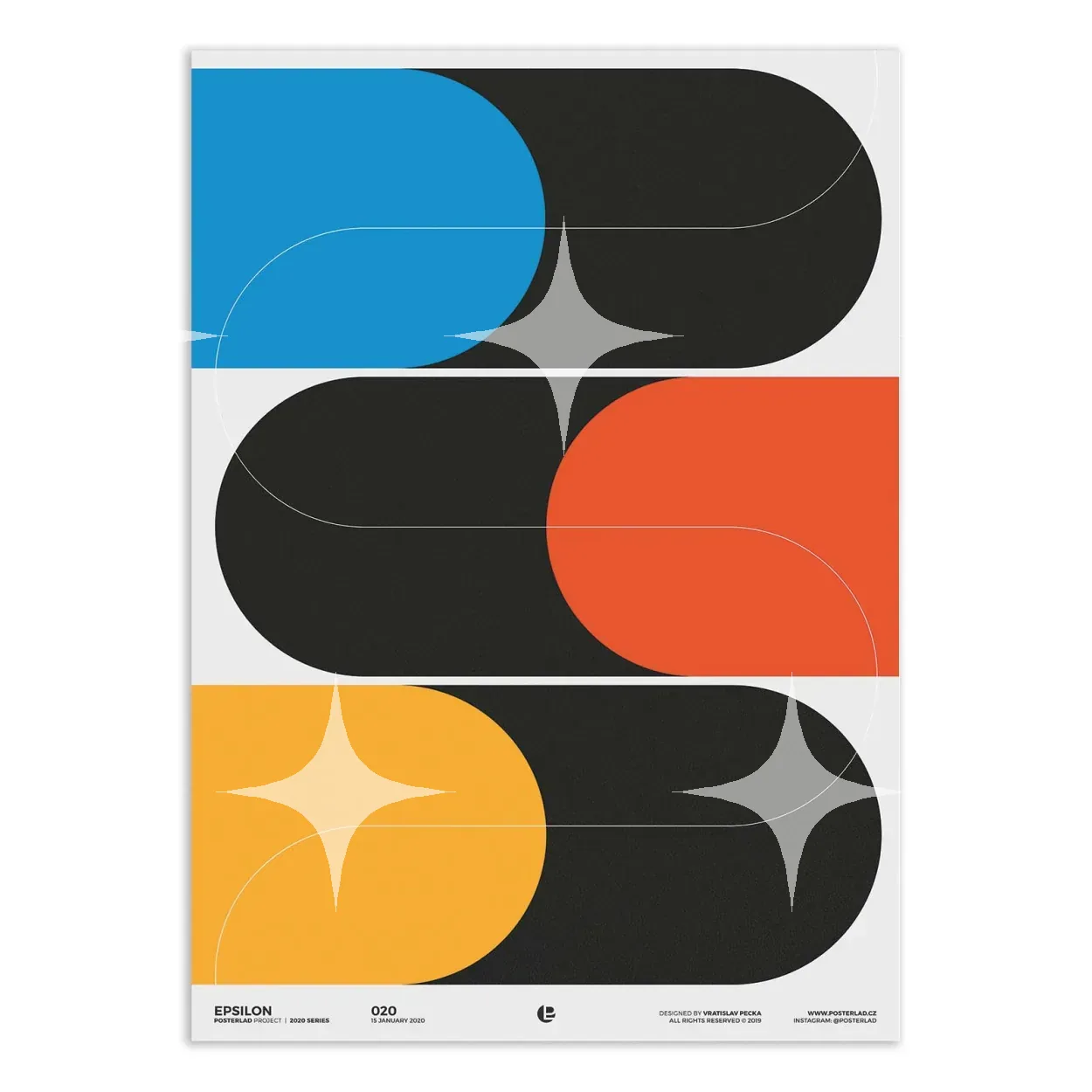"Epsilon" Geometric Abstract Poster Print — photo 1