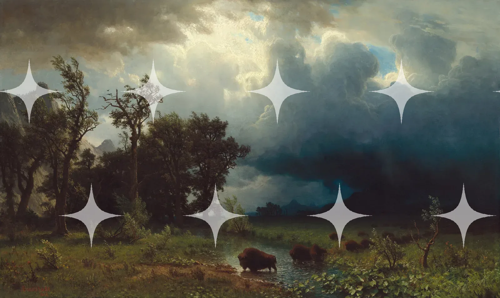 Albert Bierstadt "Buffalo Trail: The Impending Storm" Print — photo 1