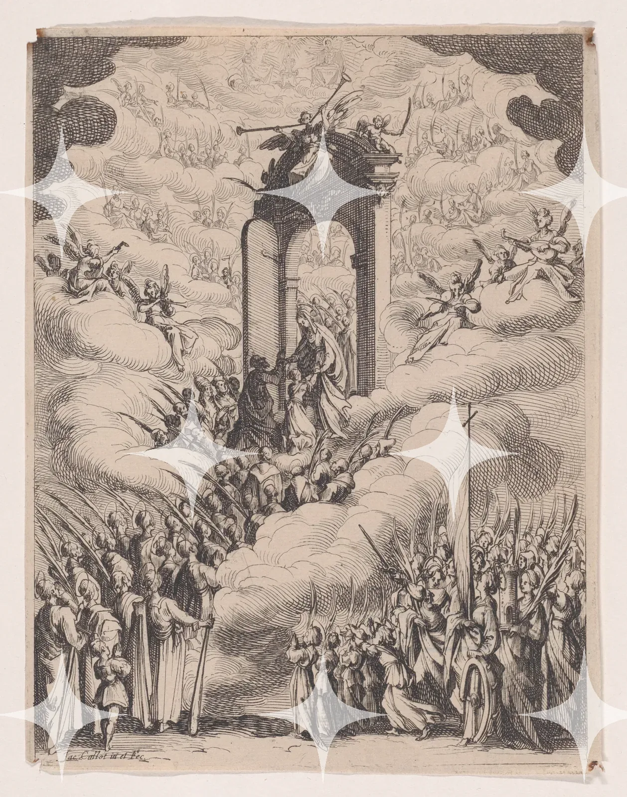 Jacques Callot Baroque Religious Procession Engraving Print — photo 1