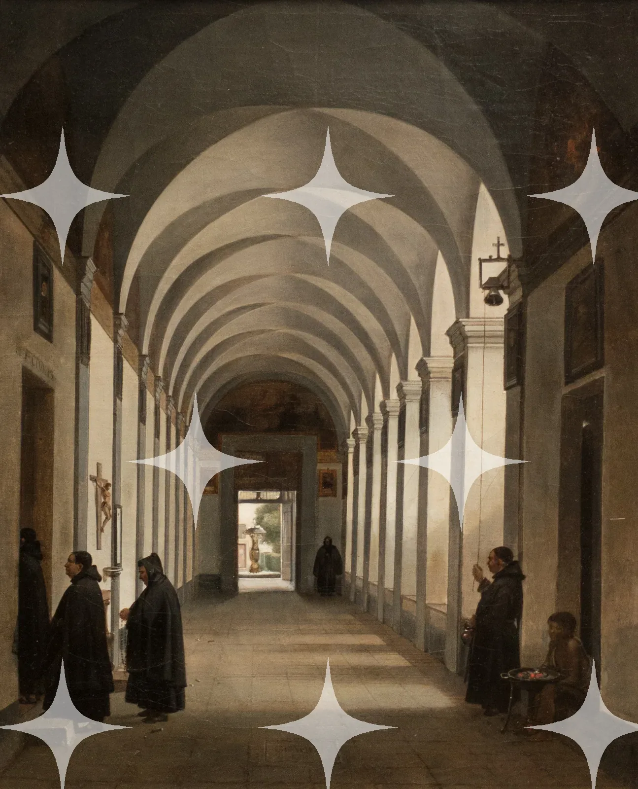 Granet 'Monks in the Cloister of Gesù e Maria, Rome' (1808) — photo 1