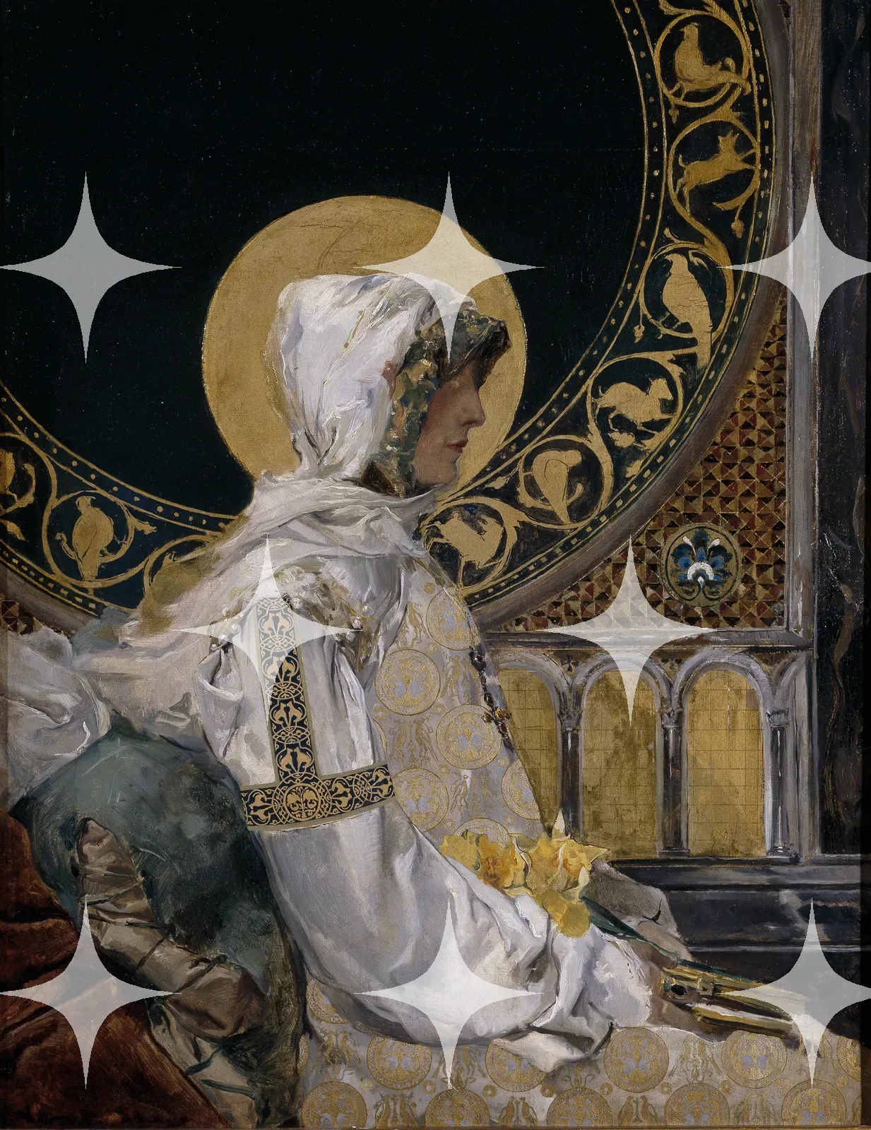 Robed Saint with Golden Halo Print — photo 1