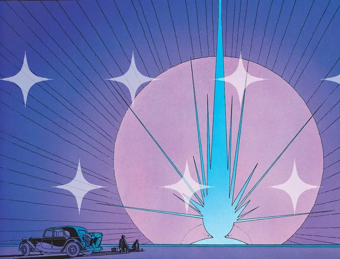 Retro-Futurist Landscape with Beam — photo 1