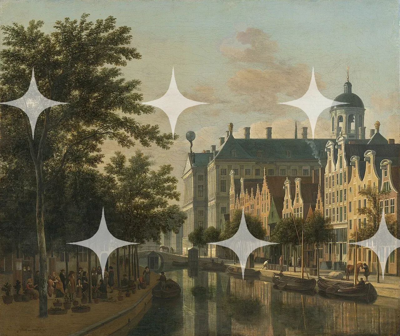 Berckheyde 'Flower Market, Amsterdam', Framed — photo 1
