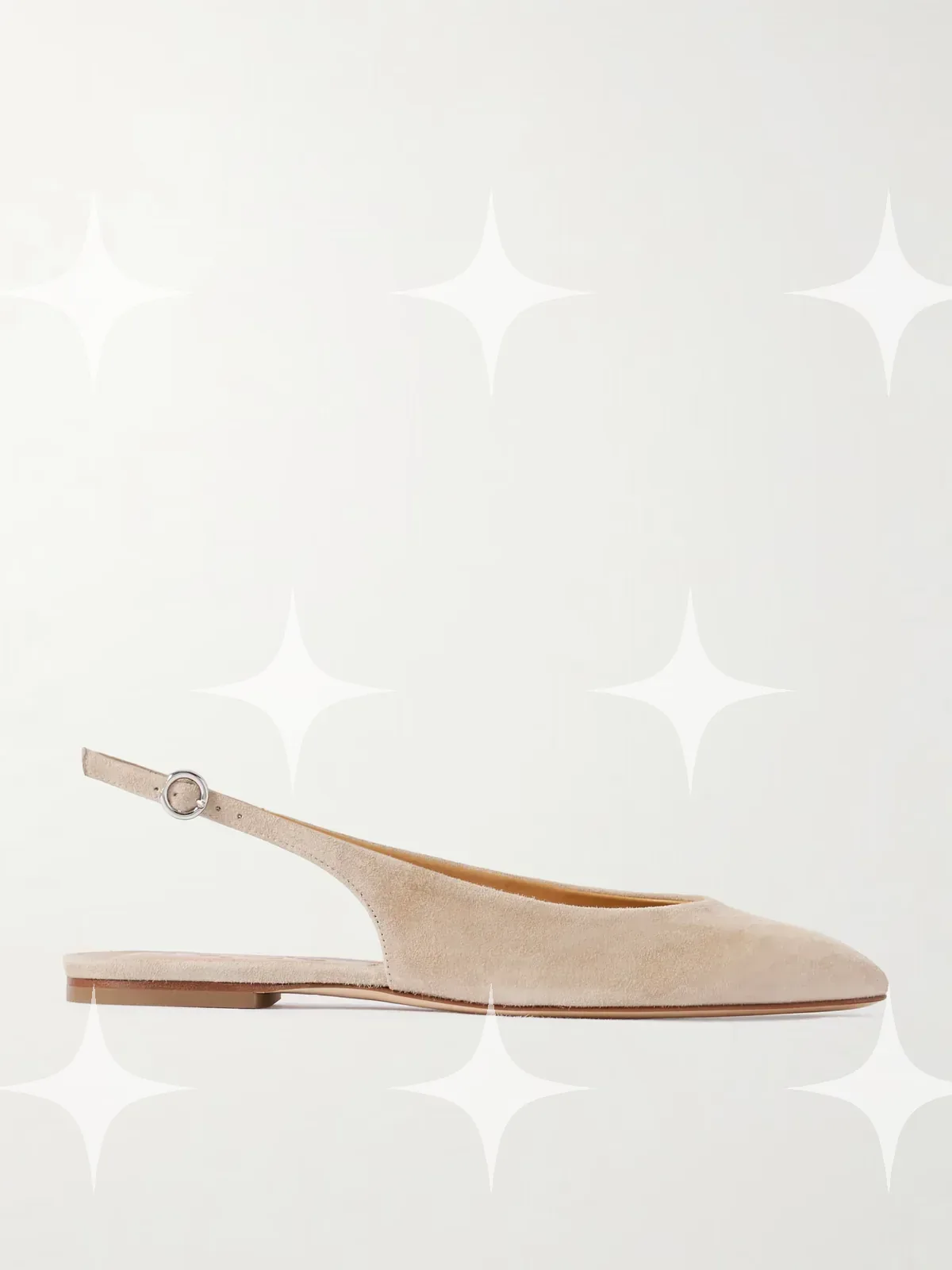 Beige Suede Slingback Flats — photo 1