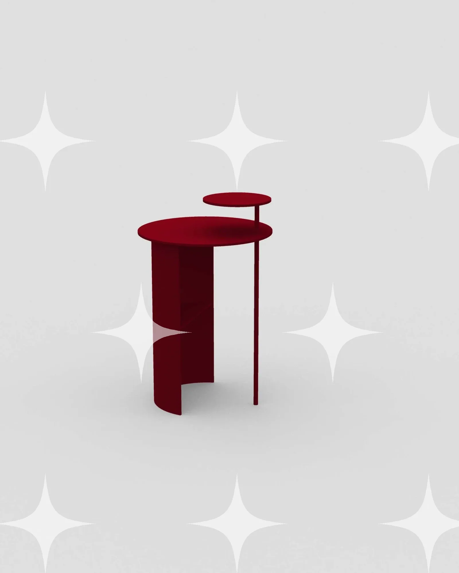 Twin-Top Side Table, Oxblood — photo 1