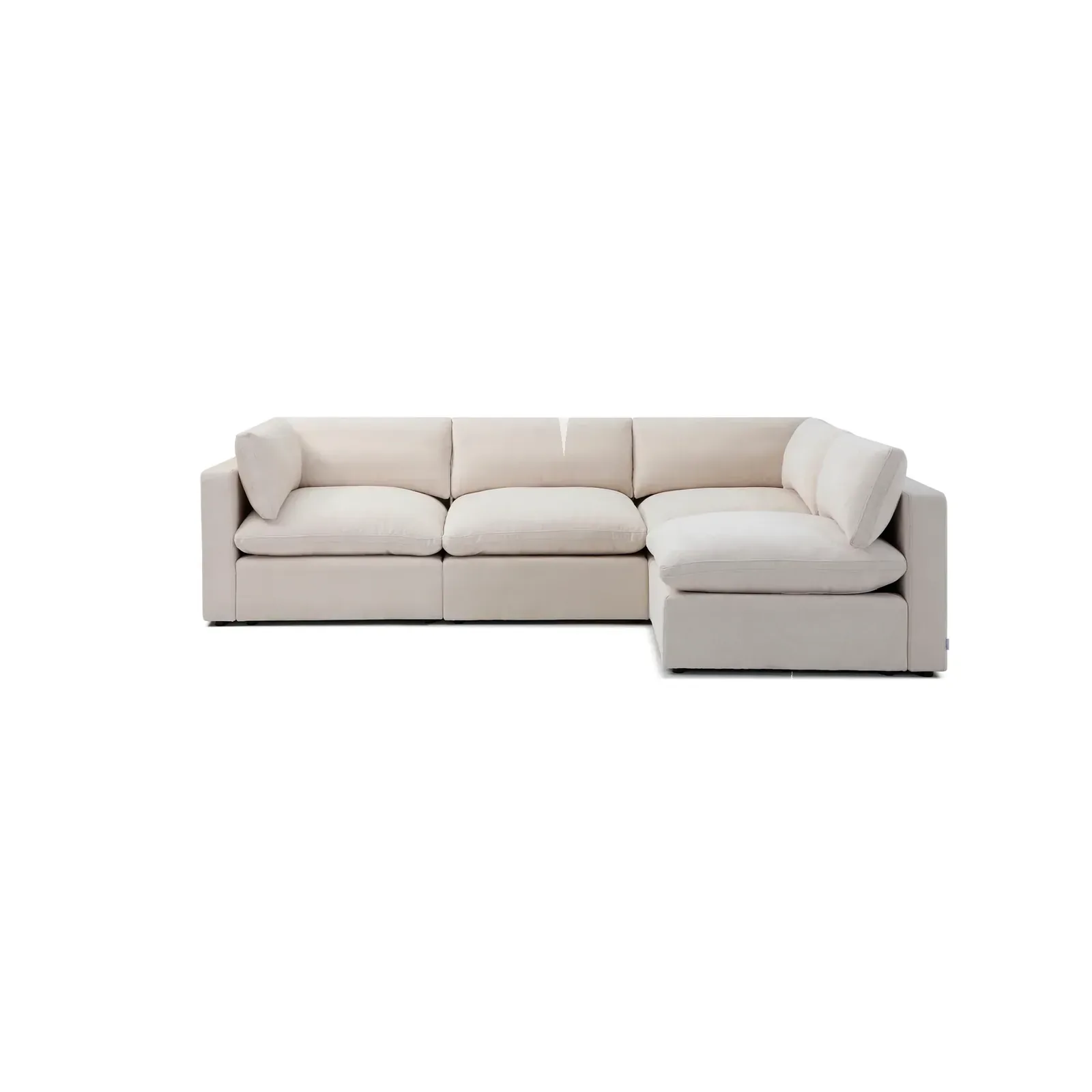 Modular L-Shaped Sectional Sofa in Velvet — photo 1
