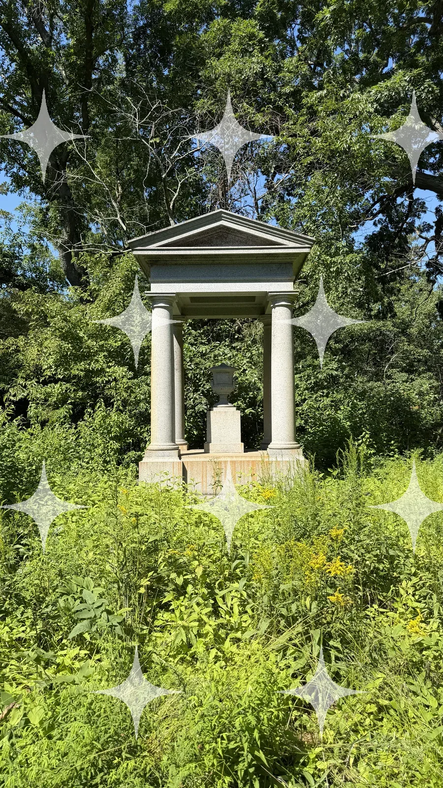 Neoclassical Mausoleum in Summer Meadow — photo 1