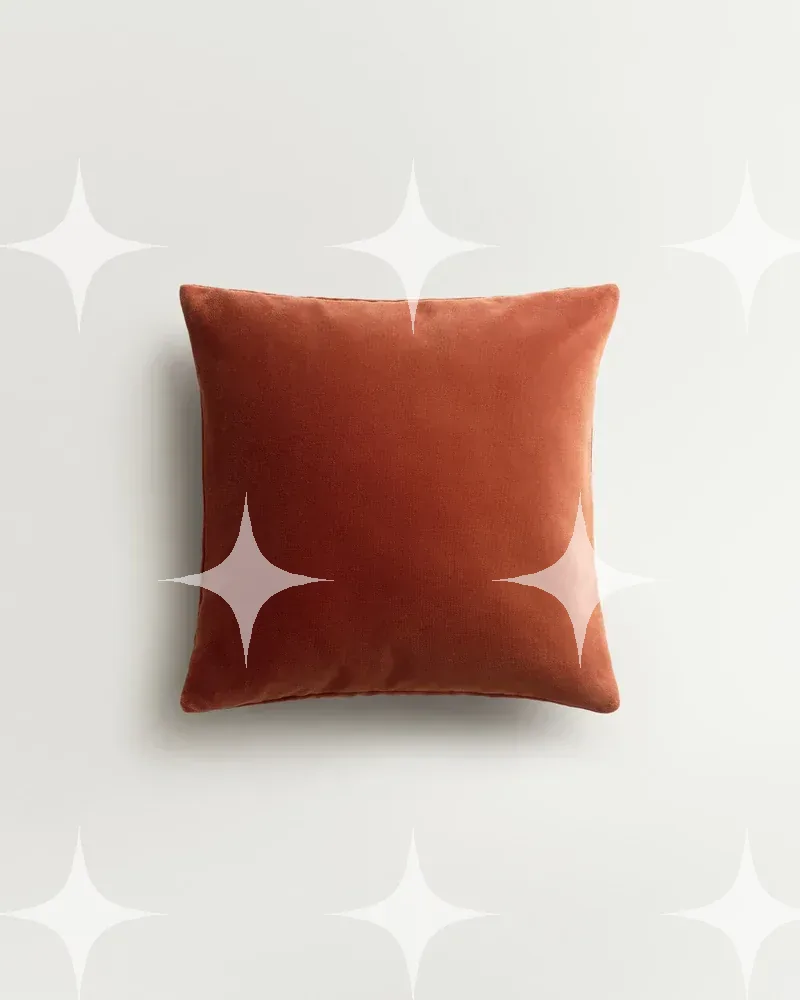 Teddy Velvet Pillowcase, Rust — photo 1