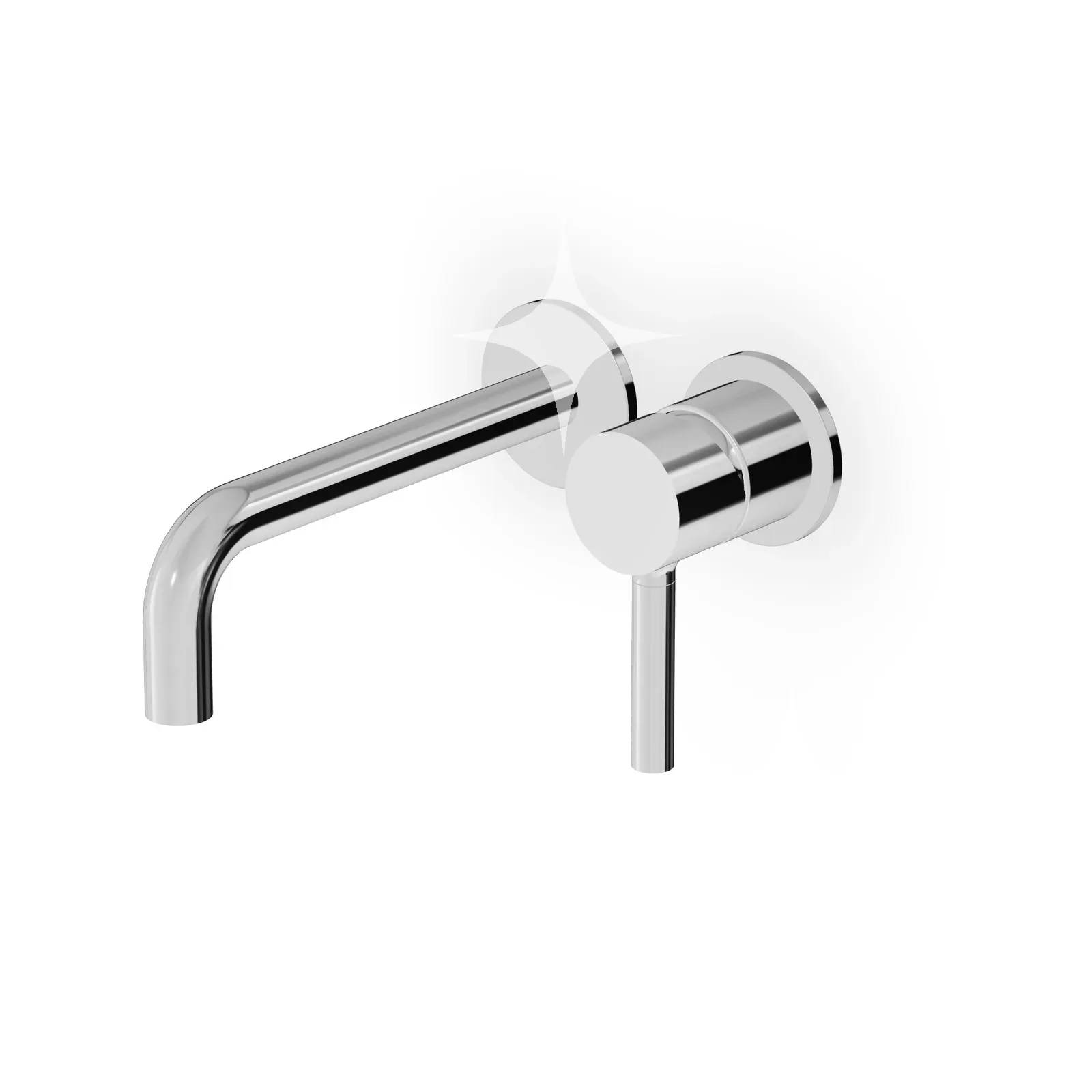 Chrome Wall-Mounted Basin Faucet — photo 1