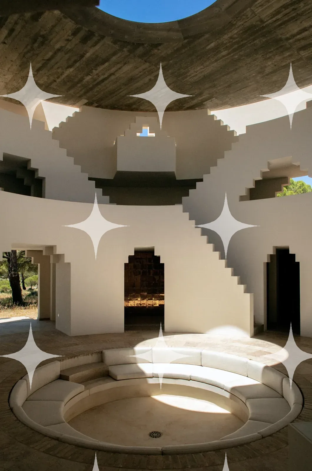 Sculpted Concrete Interior with Oculus — photo 1