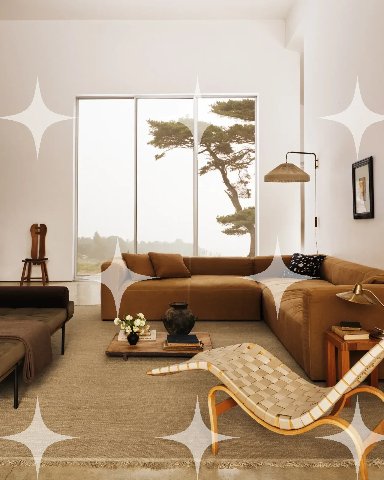 Tan Sofa and Sling Lounger — photo 1