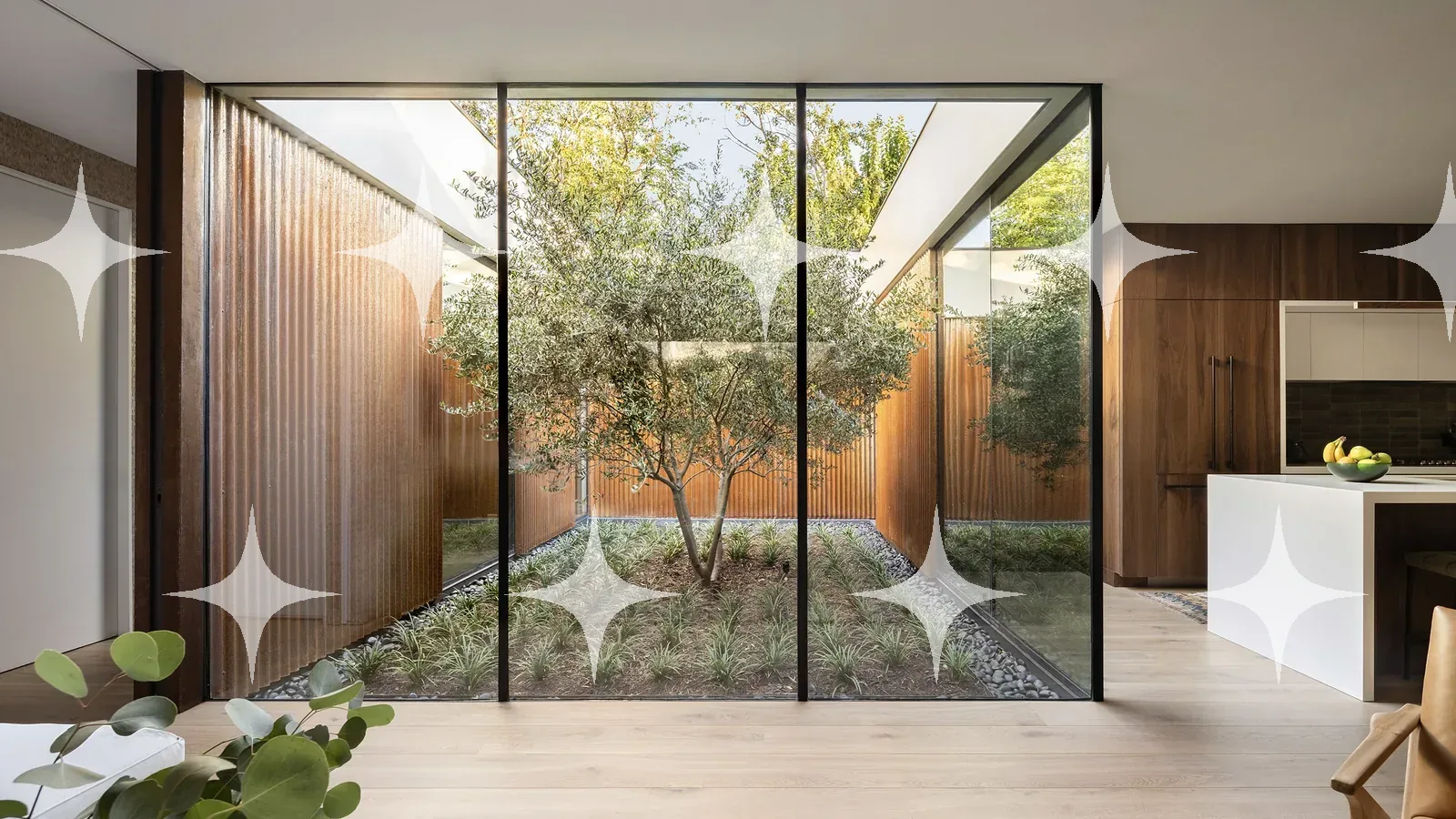 Courtyard Seen Through Sliding Glass — photo 1