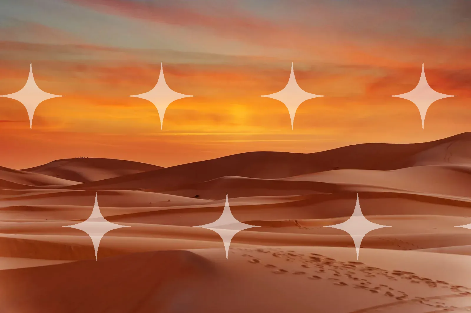 Footprints Across Dunes at Sunset — photo 1