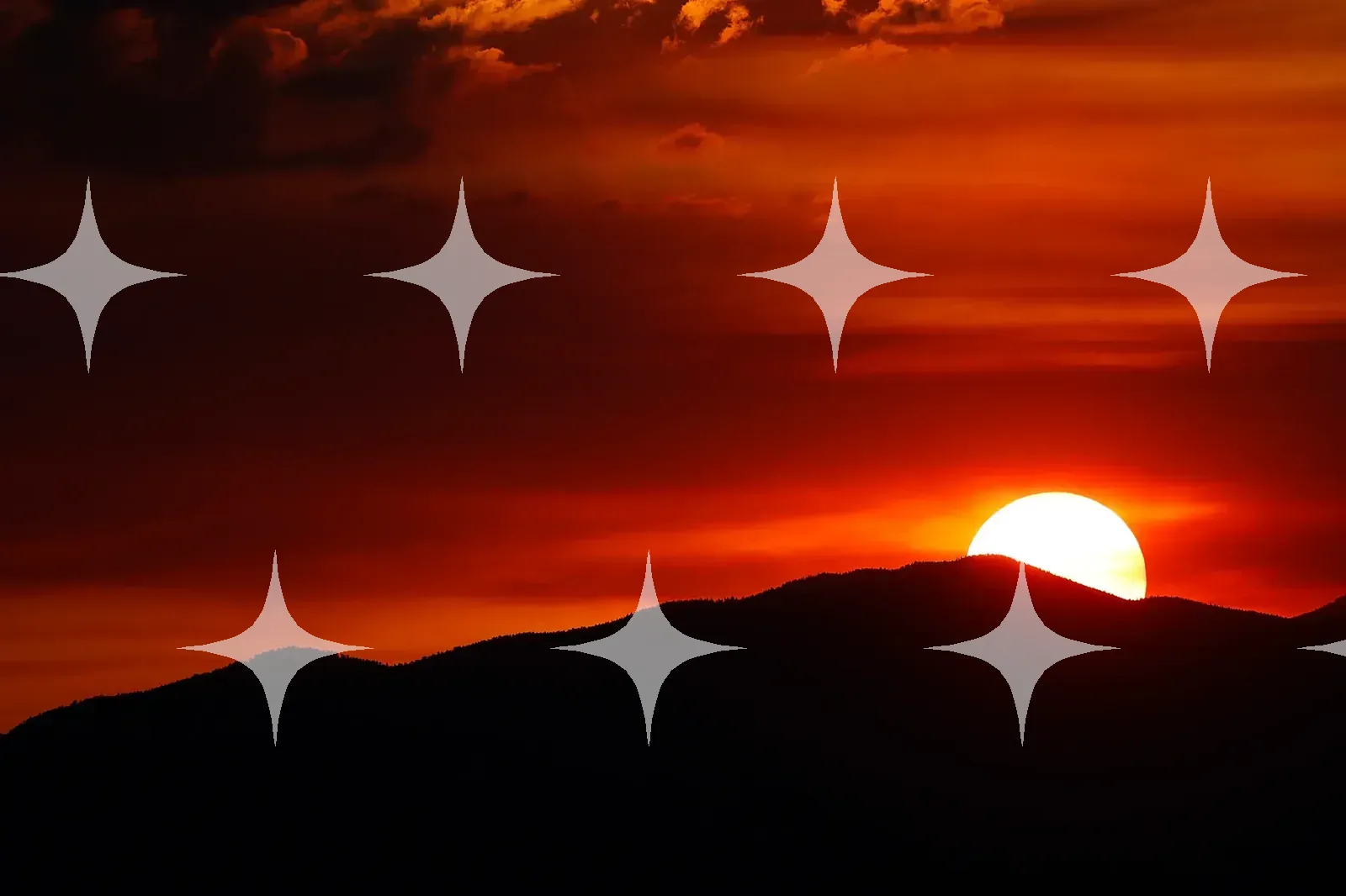 Red Sunset Behind a Dark Ridge — photo 1