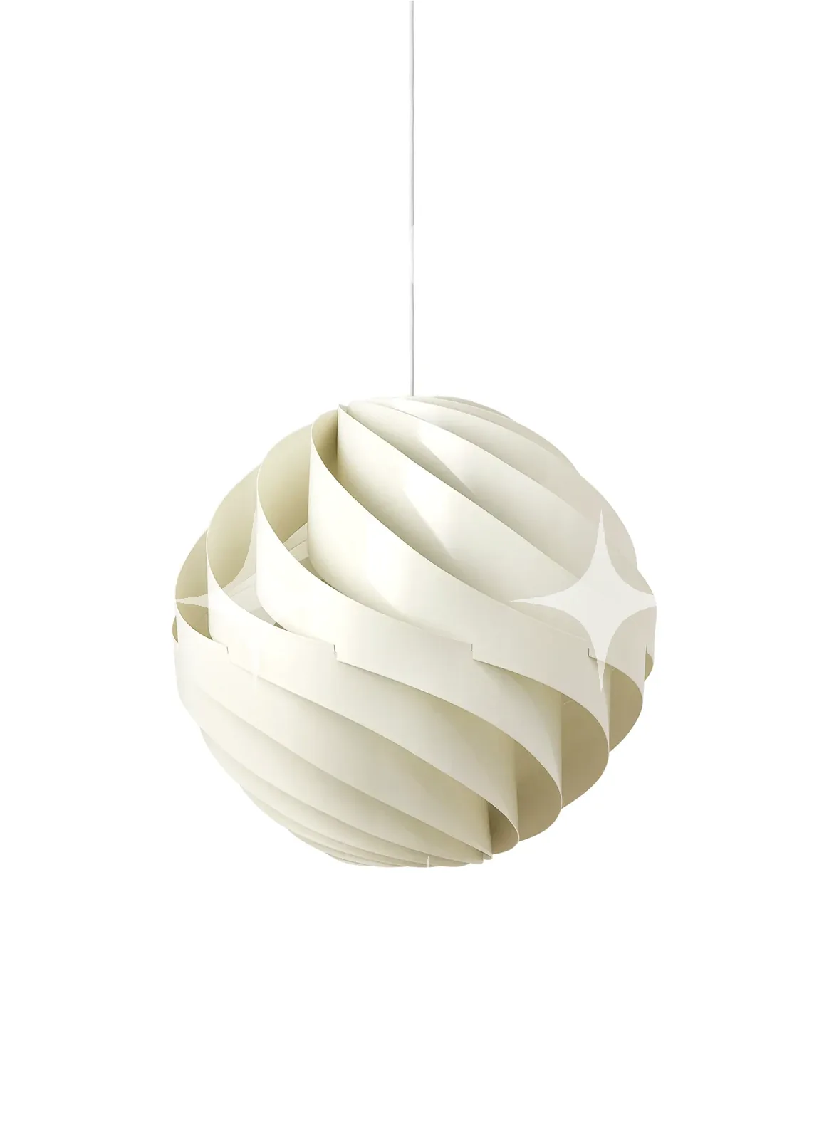 Sculptural Swirl-Shade Pendant Light – Alabaster White Glossy, 62cm — photo 1