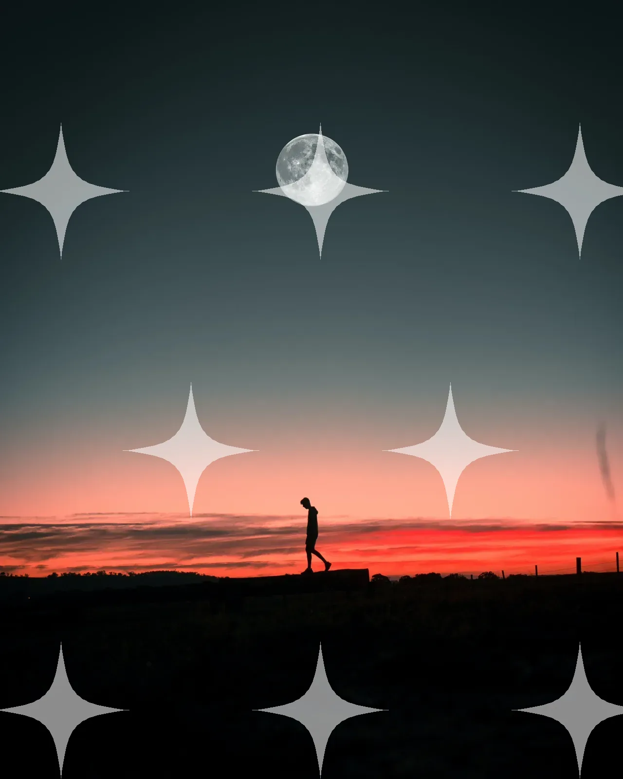 Figure Walking at Dusk — photo 1