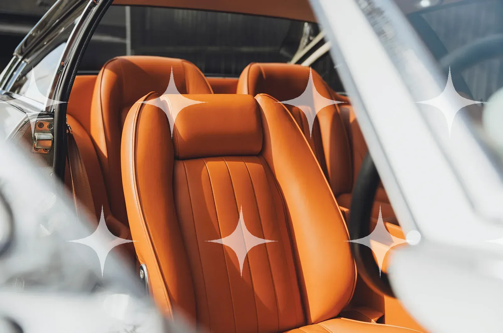 Tan Leather Car Interior — photo 1