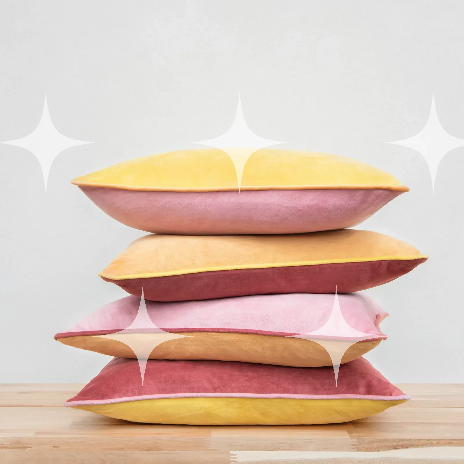 Reversible Color-Block Velvet Throw Pillows (Set of 4) — photo 1