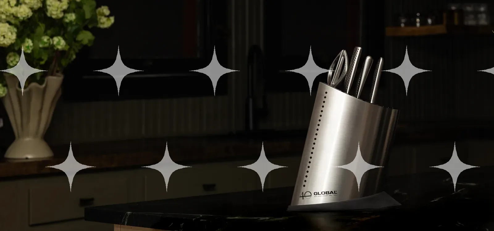 Global 40th Anniversary Stainless Steel Knife Block Set — photo 1